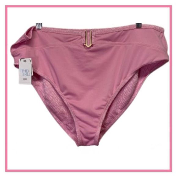 Time & Tru Size 2X Strawberry  Cream Swim Bottom - Picture 6 of 11